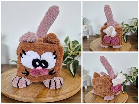 Anleitung Taschentuchboxhülle Kater