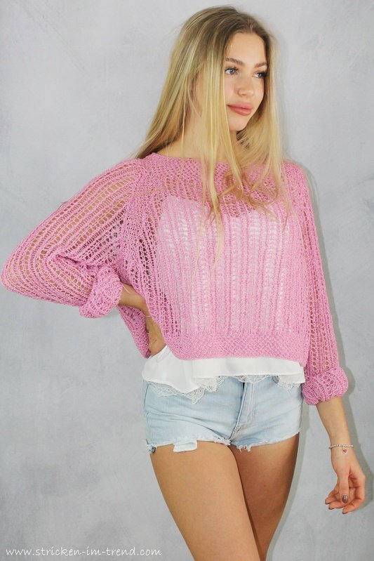 Strickanleitung für Sommerpulli | YoungFashion #4 + BONUS gehäkelte CLUTCH - Bild 6