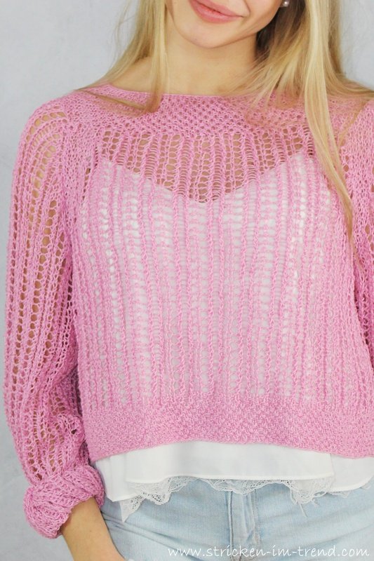 Strickanleitung für Sommerpulli | YoungFashion #4 + BONUS gehäkelte CLUTCH - Bild 3