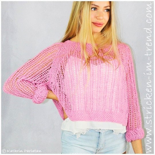Strickanleitung für Sommerpulli | YoungFashion #4 + BONUS gehäkelte CLUTCH