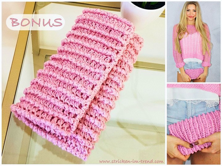 Strickanleitung für Sommerpulli | YoungFashion #4 + BONUS gehäkelte CLUTCH