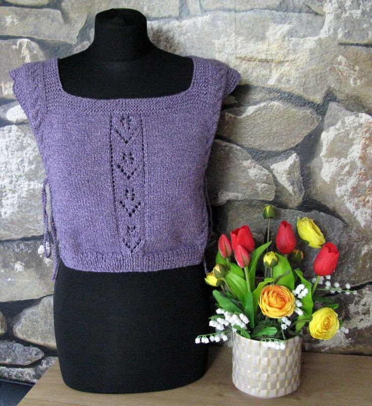 Strickanleitung kurzer Pullunder Violet