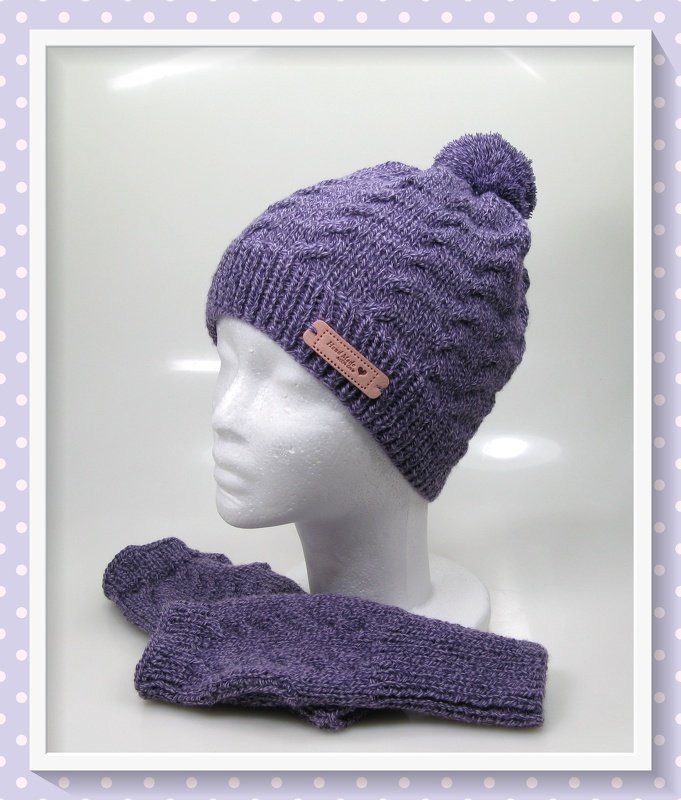 Strickanleitung Mütze und Handstulpen Violet - Bild 2