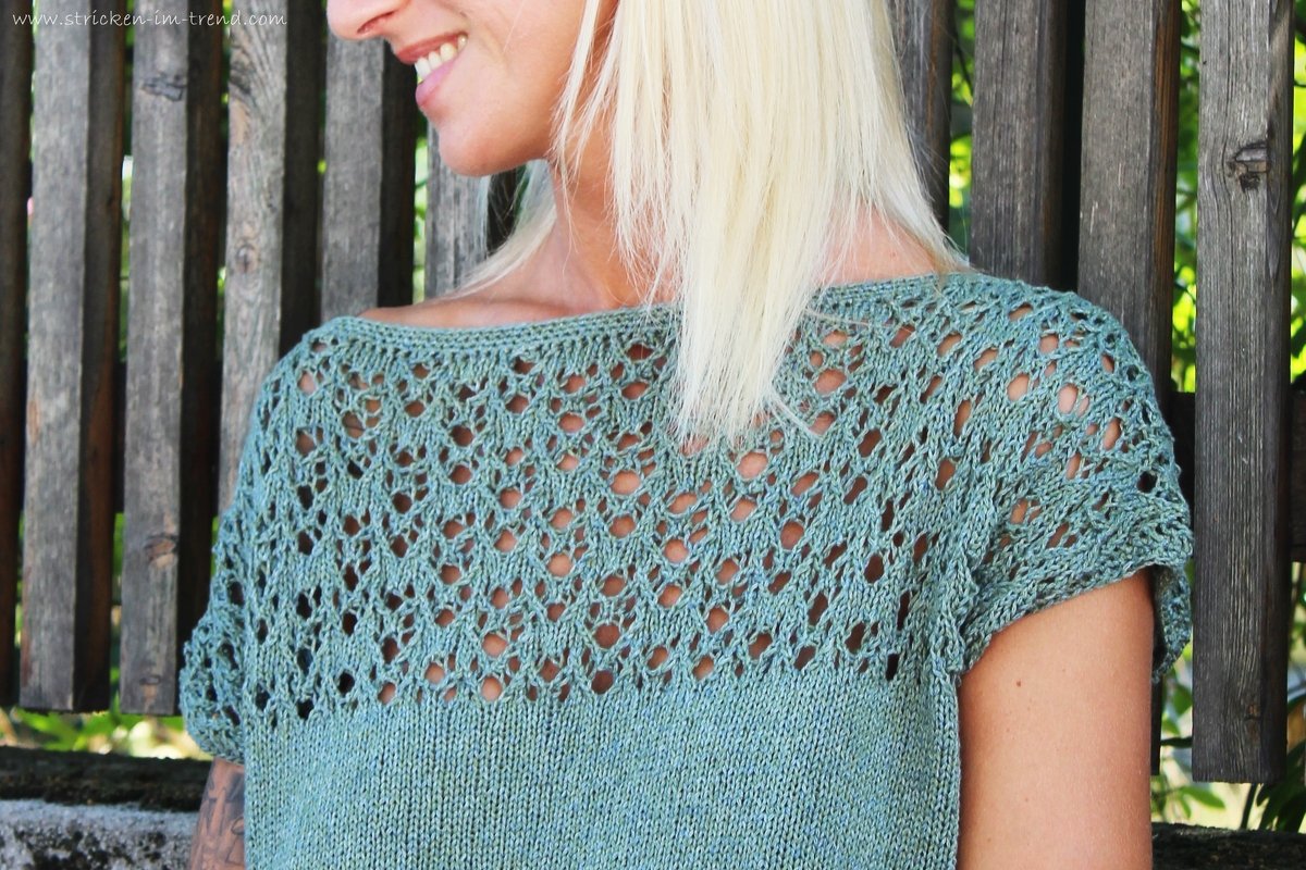 Knitting Pattern for Summer Top | Knit Top MonteNegro #1 - Image 2