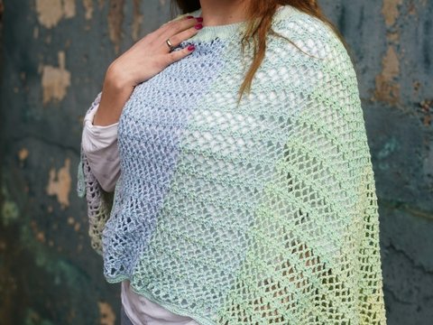 Häkelanleitung Poncho "Frühlingserwachen", alle Größen möglich