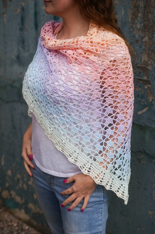 Häkelanleitung Dreieckstuch "Einhorn" mit schöner Bordüre - Bild 2