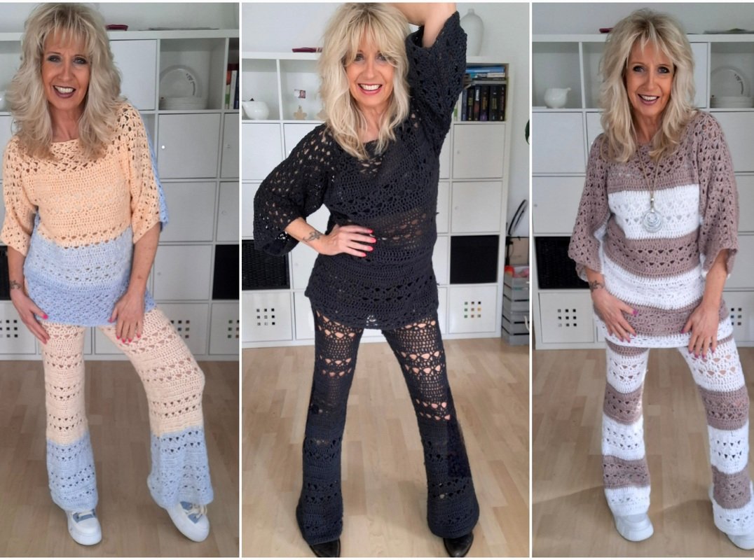 Pantaloni Häkelanzug - Pulli und Hose