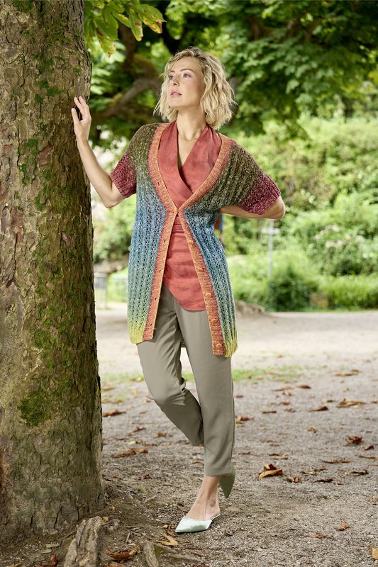 Cardigan mit Ajourmuster - Bild 4