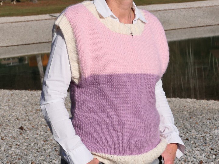 Strickanleitung für den Pullunder Orchidee