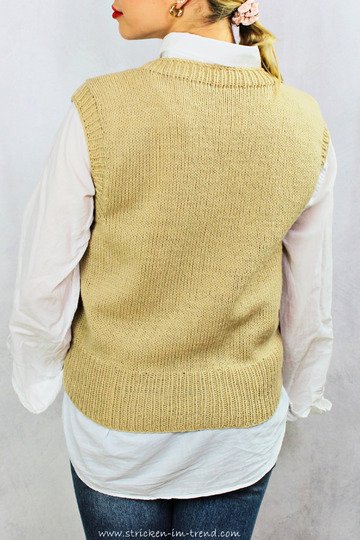 Strickanleitung mit Zopfmuster | Größen S–XXL | Pullunder ItalyWool #1