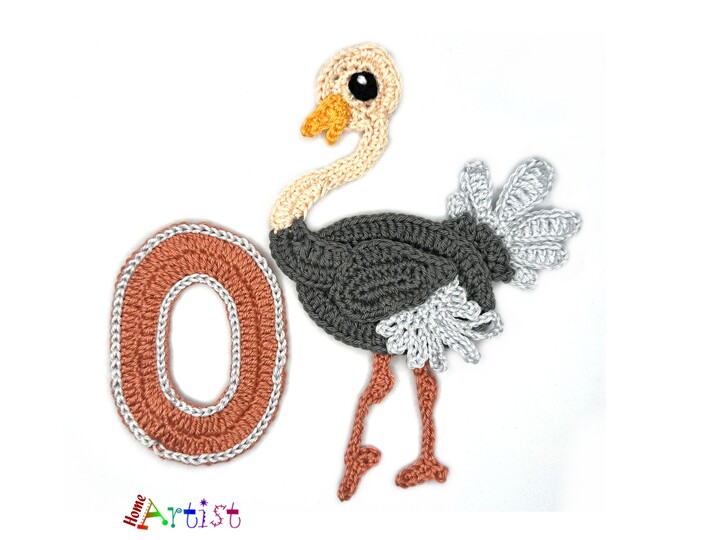 Crochet Animal Alphabet O Ostrich
