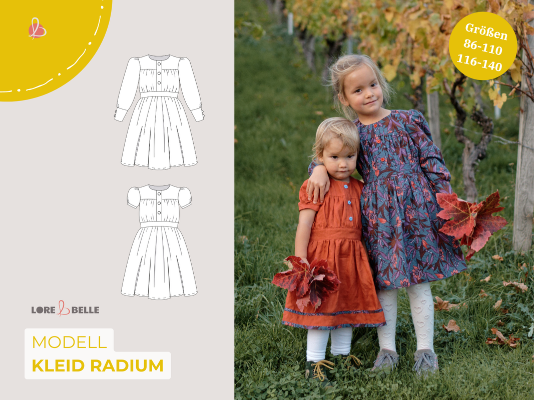 PDF-Schnittmuster: Kleid Radium | Größe 86-140 (Bundle)