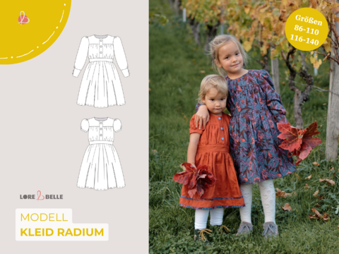 PDF-Schnittmuster: Kleid Radium | Größe 86-140 (Bundle)