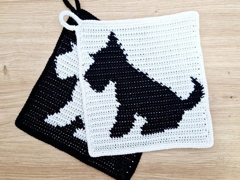 Häkelanleitung Topflappen Westhighland Terrier