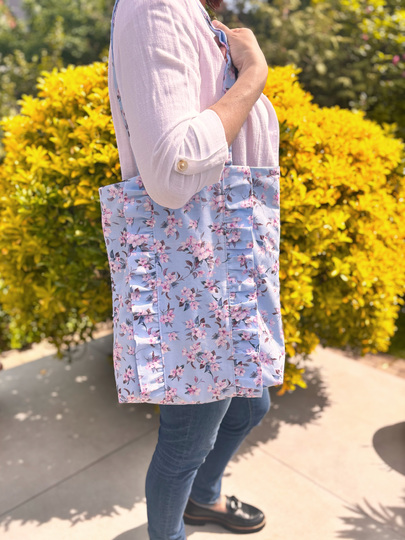 Nähanleitung: Stoffbeutel nähen mit Rüschen