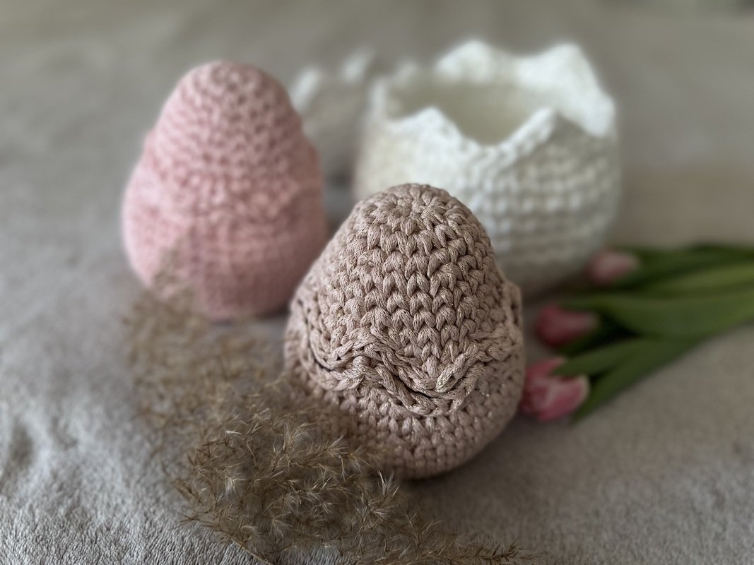 Crochet pattern Easter Egg basket PDF digital and video tutorial - Image 2
