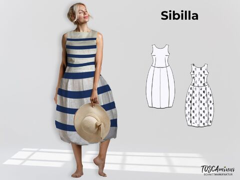 Schnittmuster Kleid Sibilla | Leinenkleid mit Ballonrock