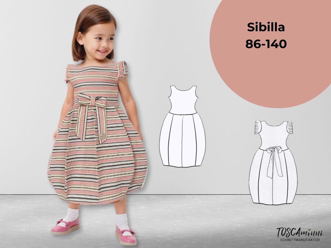 Schnittmuster Kinderkleid Sibilla Gr. 86-140