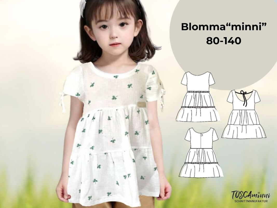 Schnittmuster Kinder Tunika Blomma "minni" Gr. 80-140