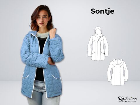 Schnittmuster Steppjacke SONTJE | Übergangsjacke mit Kapuze