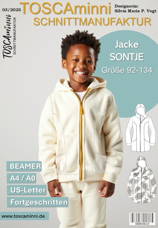 Schnittmuster für Jacke Sontje Gr. 92-134 - Kinderjacke - Bild 4