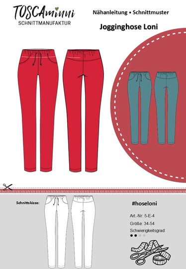 Schnittmuster Hose Loni Gr. 34-54 Jogginghose