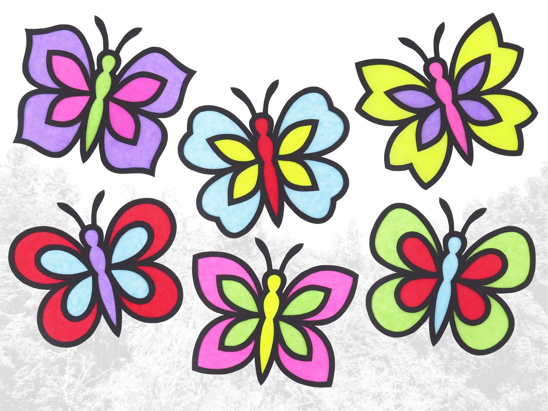 Fensterbilder – Schmetterlinge – Bastelanleitung und Vorlagen