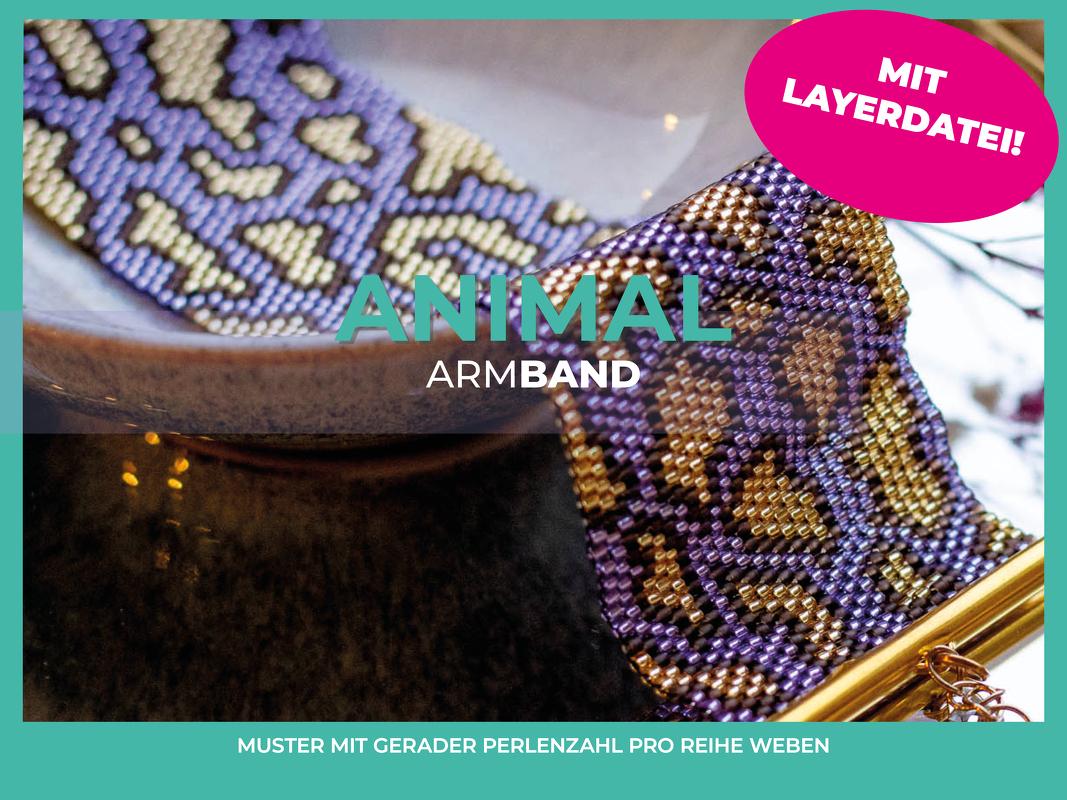 Webmuster Armband Animal Peyote mit gerader Perlenzahl