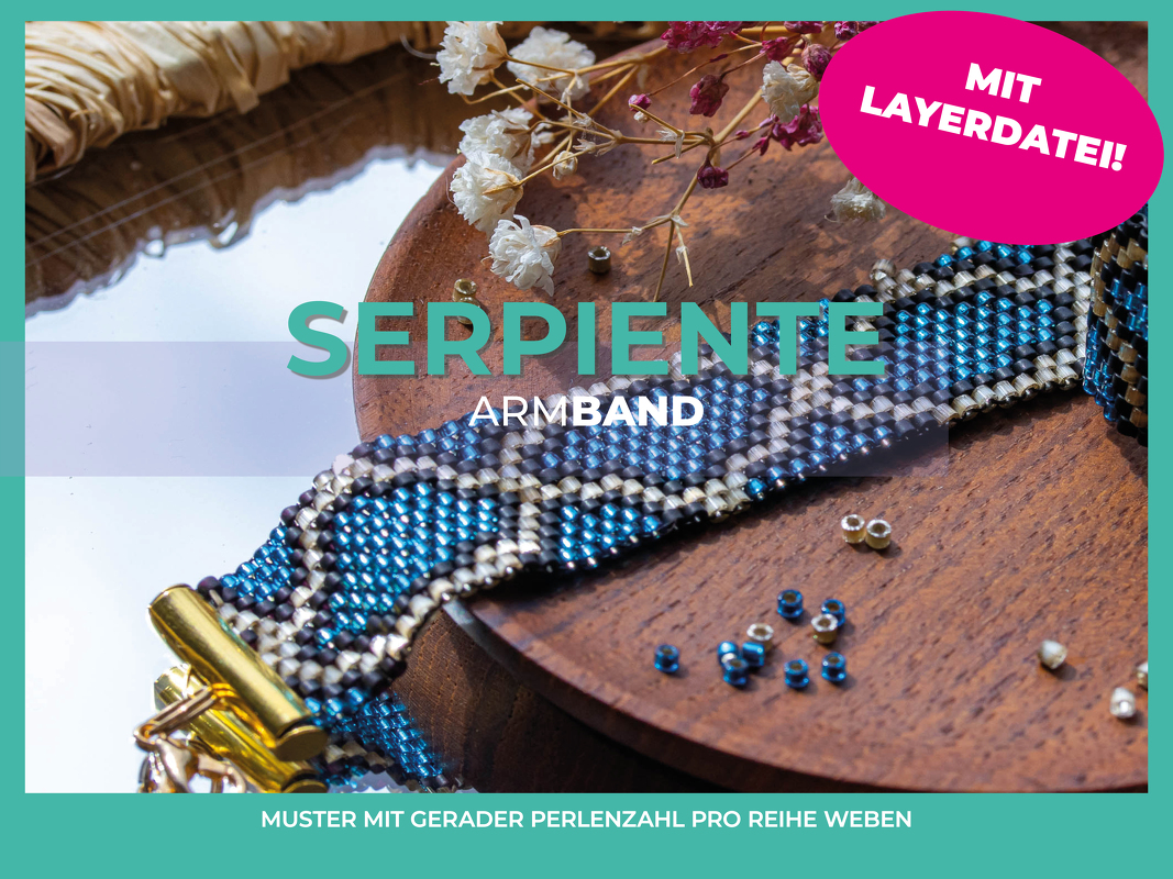 Webmuster Armband Serpiente Peyote mit gerader Perlenzahl