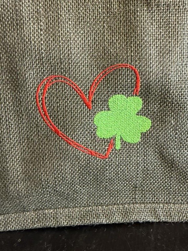 Stickdatei - Herz mit Kleeblatt - 3 Größen - Glück - Liebe