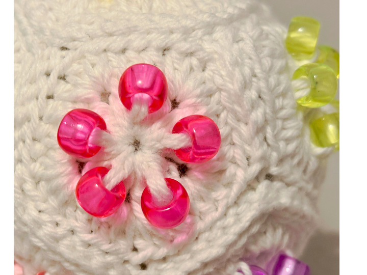 Beaded Crochet Fidget Stressball, Beaded Granny Square Ball, Fidget Toy