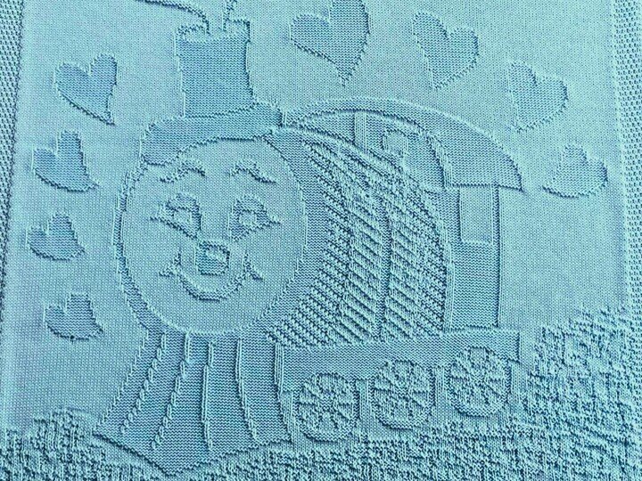 Strickanleitung Babydecke "Dampflok"