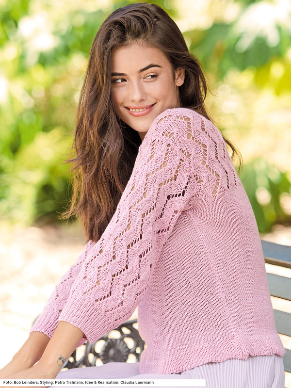 Pulli mit Ajourzopfmuster