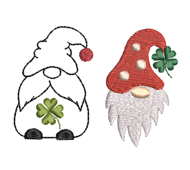 Stickdatei Wichtel Glück Fliegenpilzwichtel - Bild 2