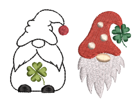 Stickdatei Wichtel Glück Fliegenpilzwichtel