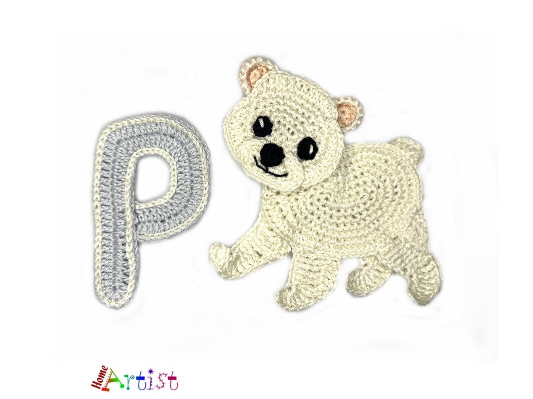 Crochet Animal Alphabet P Polar bear - Image 2