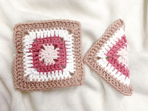 Häkelanleitung Set Halbes und Ganzes Granny Square „Solid“ | Quadratisch