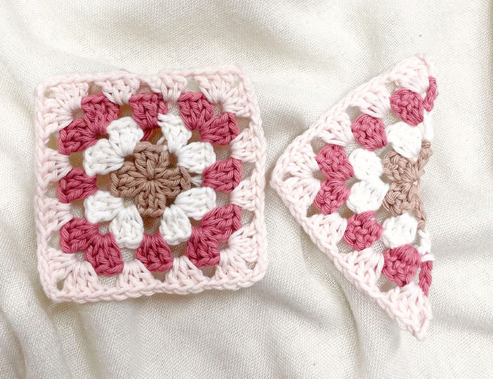 Häkelanleitung Halbes & Ganzes Granny Square 3er Set – Basic, Solid, Daisy