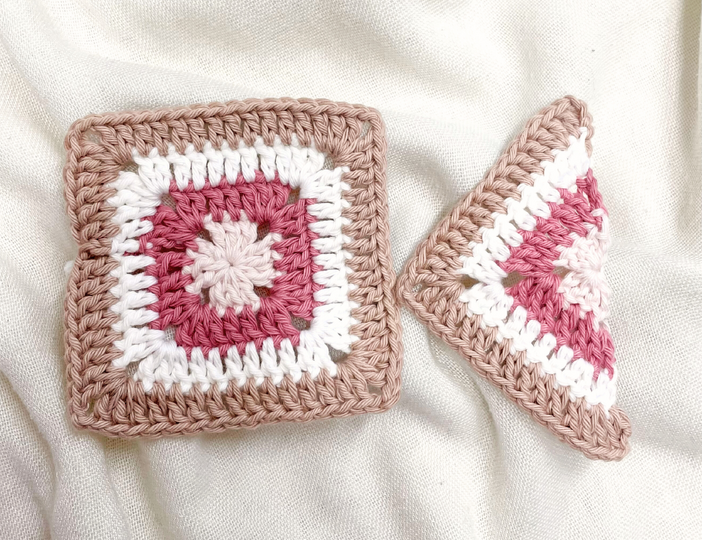 Häkelanleitung Halbes & Ganzes Granny Square 3er Set – Basic, Solid, Daisy
