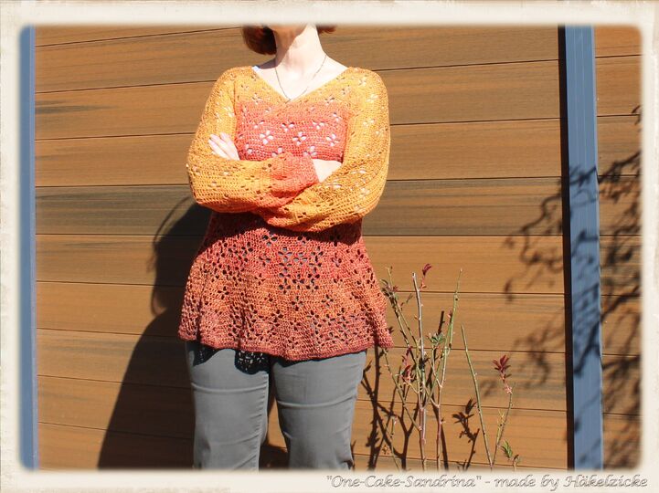 "One-Cake-Sandrina" Häkelpullover V-Aussschnitt RVO S-XXL
