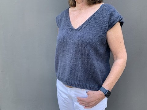 Ärmeloser Pulli für Frühling & Sommer , Größe 36 - 48, Damen