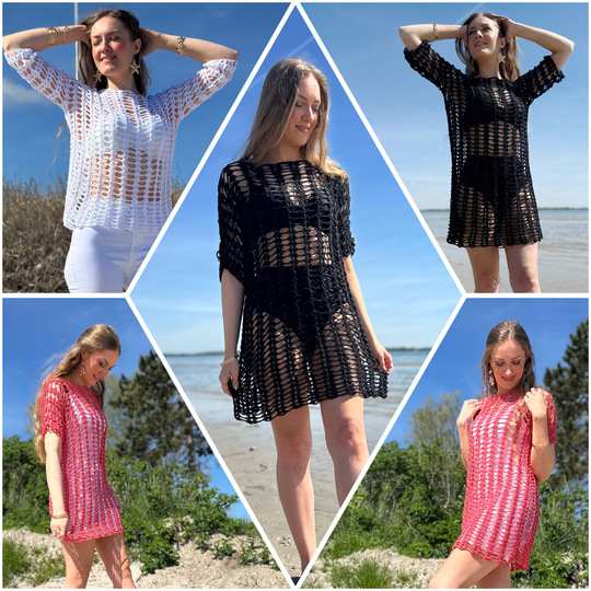 2-Bobbel-Sexy-Häkelkleid / Häkelpulli