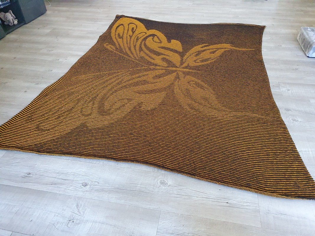 Schmetterling, Schattenstricken, Illusionsstricken, Motivdecke