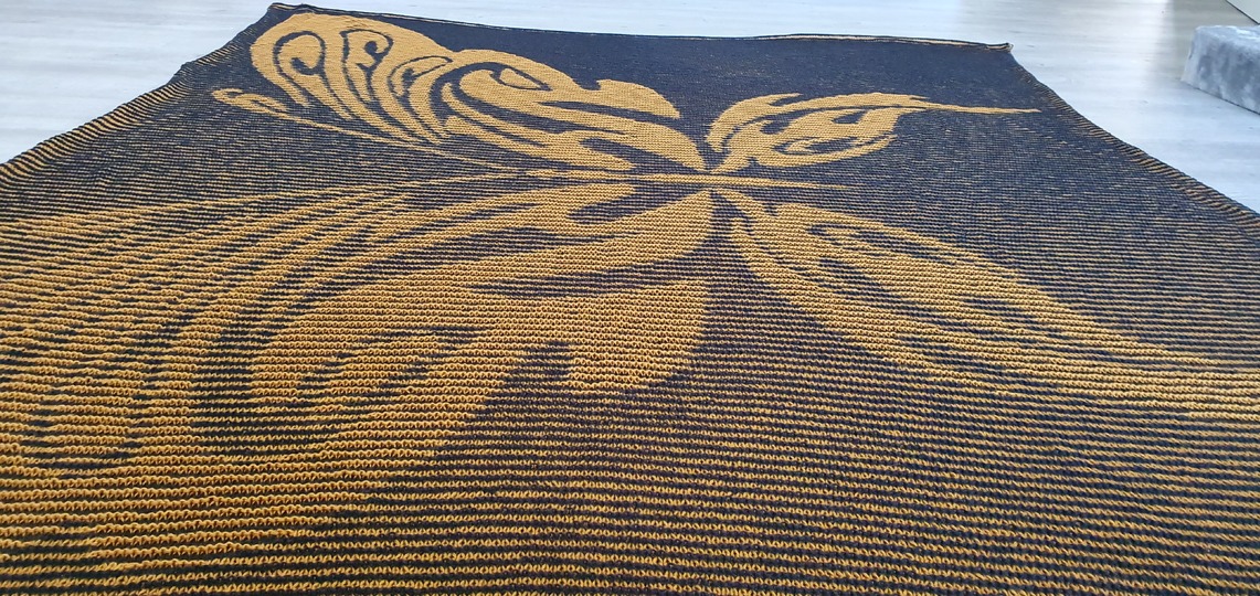 Butterfly, Shadow Knitting, Illusion Knitting, Motif Blanket
