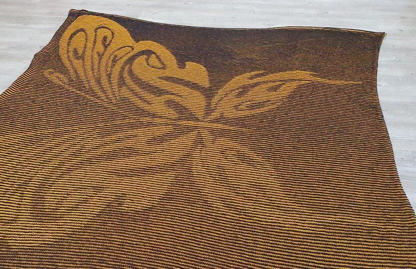 Schmetterling, Schattenstricken, Illusionsstricken, Motivdecke