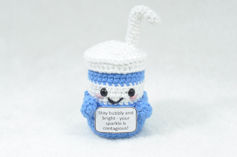 Häkelanleitung Popcorn & Soda (mit motivierenden Sprüchen)