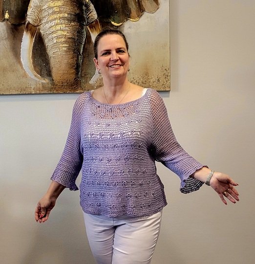 "Lena" - sommerlicher Häkelpulli RVO für jede Größe - Anleitung