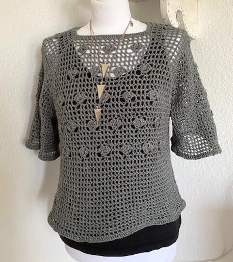 "Lena" - sommerlicher Häkelpulli RVO für jede Größe - Anleitung