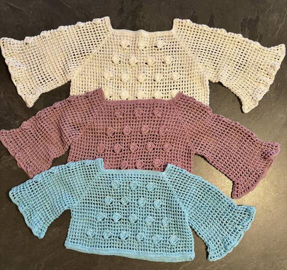 "Lena" - sommerlicher Häkelpulli RVO für jede Größe - Anleitung