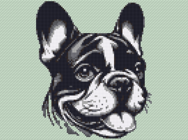 Kreuzstichvorlage Französische Bulldogge Karla als PDF und PNG